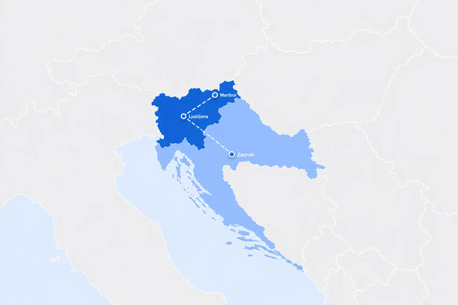 Mapa koja povezuje Hrvatsku i Sloveniju